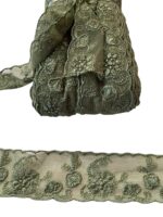 Art 1046 pizzo in tulle verde ordine minimo mt 36 - immagine 2