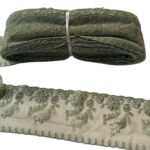 Art 1045 Pizzo in tulle ricamato verde  ordine minimo 35 mt