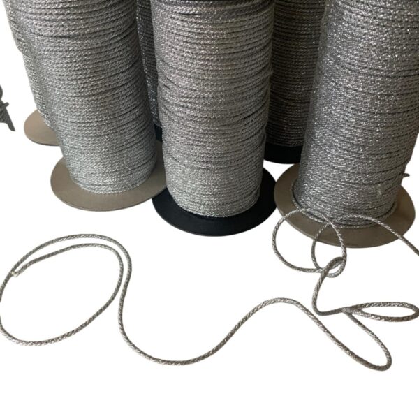 Art 1074 Cordino lurex argento ordine minimo mt 50