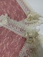 Art 1142 Tris centri pizzo rosa glitterato - immagine 4