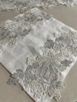 Art 1222 Tris centri in puro lino bianchi - immagine 4