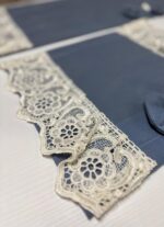 Art 1230 Tris centri in cotone pesante azzurro polvere - immagine 3