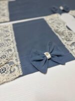 Art 1230 Tris centri in cotone pesante azzurro polvere - immagine 4