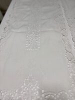 Art 1231 Tris centri in puro lino bianchi - immagine 3