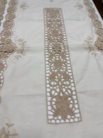 Art 1232 Tris centri in puro lino beige - immagine 4