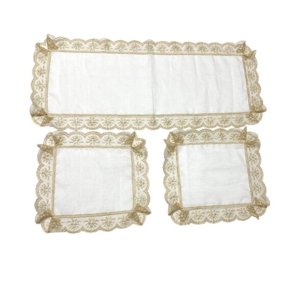 Art 1233 Tris centri in lino avorio