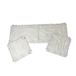 Art 1229 Tris centri in cotone rasato bianchi