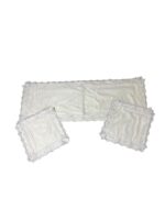 Art 1229 Tris centri in cotone rasato bianchi