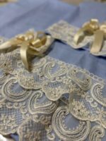 Art 1196 coppia asciugamani in puro lino celesti - immagine 2