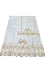 Art 1201 Coppia asciugamani in puro lino avorio