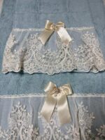 Art 1210 Coppia asciugamani in spugna celesti - immagine 3