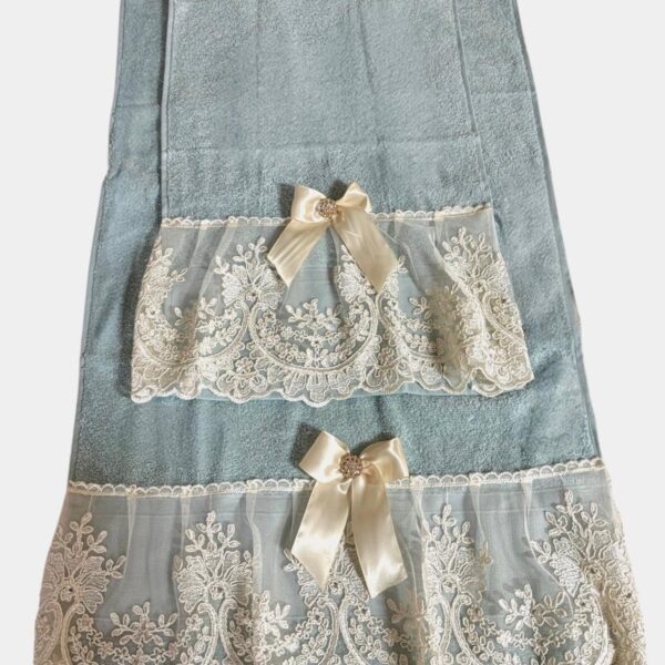 Art 1210 Coppia asciugamani in spugna celesti