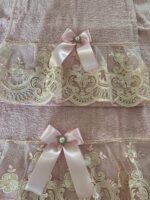 Art 1212 Coppia di asciugamani in spugna rosa - immagine 3