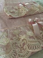 Art 1212 Coppia di asciugamani in spugna rosa - immagine 2