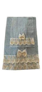 Art 1213 Coppia di asciugamani celesti