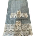 Art 1214 Coppia di asciugamani in spugna celesti