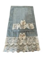 Art 1214 Coppia di asciugamani in spugna celesti