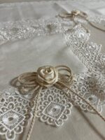 Art 1224 Tris centri in puro lino avorio - immagine 5