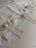 Art 1224 Tris centri in puro lino avorio - immagine 2