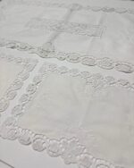 Art 1225 Tris centri in lino bianchi - immagine 2