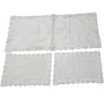 Art 1225 Tris centri in lino bianchi