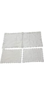 Art 1225 Tris centri in lino bianchi