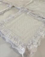 Art 1229 Tris centri in cotone rasato bianchi - immagine 2