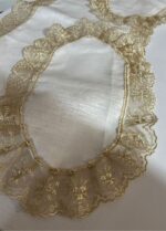 Art 1234 Tris centri in lino avorio ovali - immagine 2