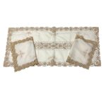 Art 1232 Tris centri in puro lino beige