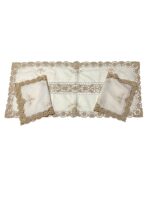 Art 1232 Tris centri in puro lino beige