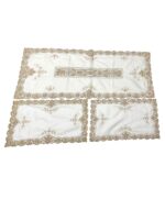 Art 1232 Tris centri in puro lino beige - immagine 3