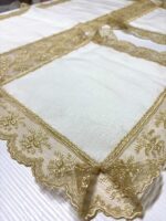 Art 1233 Tris centri in lino avorio - immagine 2