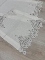 Art 1223 Tris centri in puro lino avorio - immagine 4