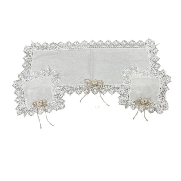 Art 1224 Tris centri in puro lino avorio