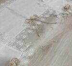 Art 1224 Tris centri in puro lino avorio - immagine 4