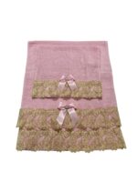 Art 1205 Coppia di asciugamani rosa in spugna