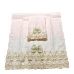 Art 1198 coppia di asciugamani in puro lino rosa