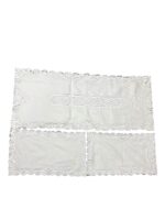 Art 1231 Tris centri in puro lino bianchi