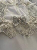 Art 1247 Tris centri in damasco in seta bianchi - immagine 4