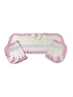 Art 1250 Tris centri in cotone rustico bianchi