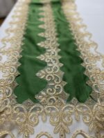 Art 1257 Runner in damasco in seta verde - immagine 3