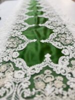 Art 1268 Runner verde damasco in seta - immagine 2