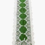 Art 1268 Runner verde damasco in seta