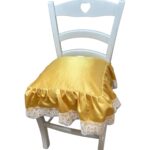 Art 1284 Cuscino giallo in damasco in seta