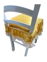 Art 1284 Cuscino giallo in damasco in seta - immagine 3