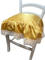 Art 1284 Cuscino giallo in damasco in seta - immagine 4