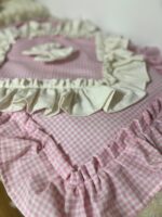 Art 1301 Copricucina in cotone rosa e bianco - immagine 3