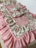 Art 1309 Copricucina tortora e rosa in cotone - immagine 3