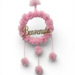 Art 1370 Coccarda rosa in tulle