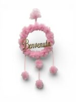 Art 1370 Coccarda rosa in tulle